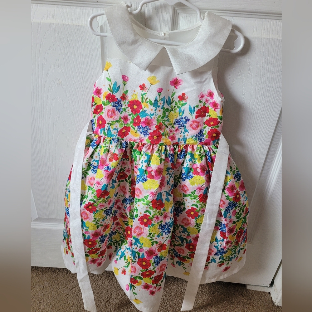 Floral Sleeveless Dress with Peter Pan Collar